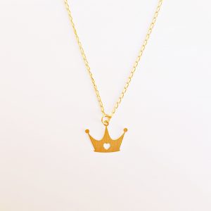 Colar Dourado Coroa Acet3P.CoraçãAbeCorr5490..0161