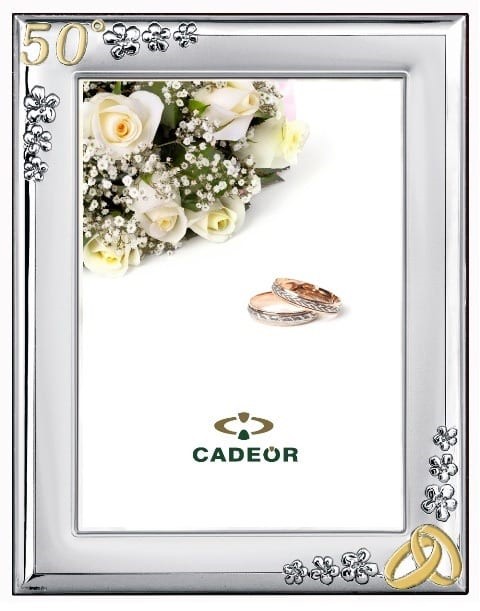 Moldura PVD 50 Anos Flores Alianças 13X18 A341189/504L