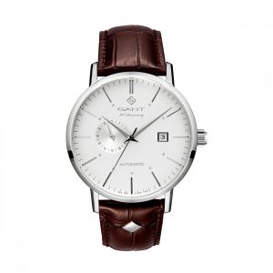 Relógio Gant Park Hill Automático, 43, Branco, Pele Castanha G102001