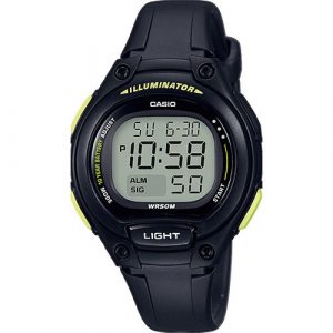Relógio Casio Illuminator Digital Preto Botões Verdes LW-203-1BVEF