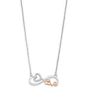 Colar Lotus Bicolor Infinito “Love” Coração Abert Zirc LP3215-1/1
