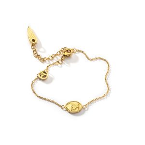 Pulseira Anjewels Angie Costa X Anjewels Dourado Medalha AAC.B02Y