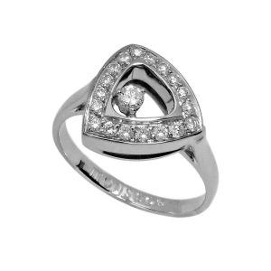 Anel Monseo Cosmopolitan com 1 diamante lapidação brilhante 18 diamantes AN2443A