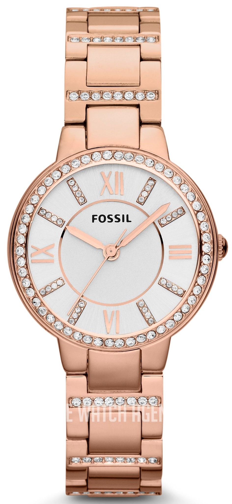 Relógio Fossil Virginia Rosegold Cristais ES3284