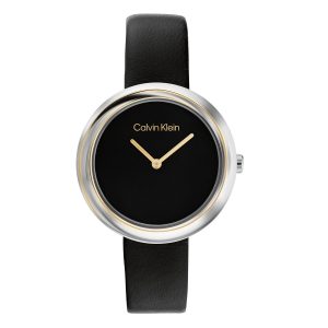 Relógio Calvin Klein Twisted Bezel Pele Preta M. Preto 25200093