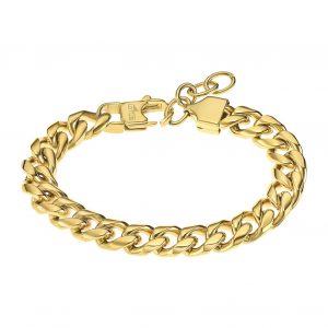 Pulseira Lotus Style Dourado Barbela Limada Semi LS2215-2/1