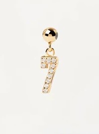 Encaixe Pdpaola Charm Number 7 Zirconias Dourado CH01-003-U