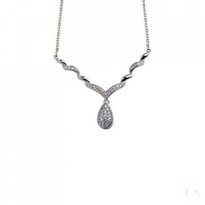 Colar FA Zirconias Pingo Elipses Centro 1CM-032NTN1825