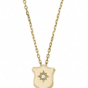 Colar Fossil Dourado Heritage Baby Shield Zirc  JF04351710