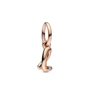 Encaixe Pandora Rose Letra L 14k Rose Goldplated Cubic Zirconia Dangle 782533C01