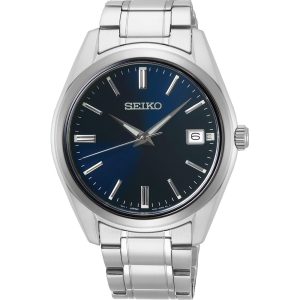 Relógio Seiko Neo Classic Quartzo M. Azul Vidro Safira SUR309P1