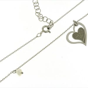 Colar “Adoro-te Avó” Coração Chapa Coração Aberto Perola Lado A017420