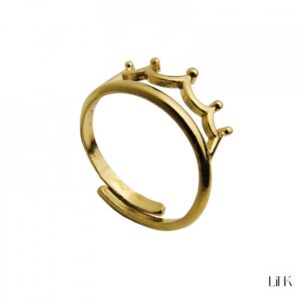 Anel Link Dourado Blogger Style Coroa 1LINK-1324A