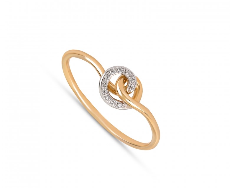 Anel FR Bicolor Argola Red Zirconia Aro Roliço OOAN006024A