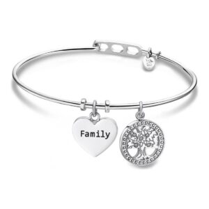 Escrava Lotus Style Coração “Family” Árvore Vida Zirconias Pingentes LS2036-2/3