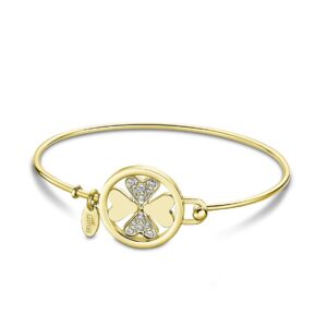 Escrava Lotus Style Dourado Folha Trevo Zirconias LS2119-2/1