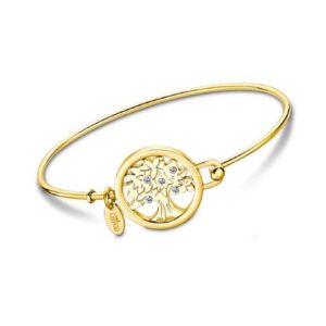 Escrava Lotus Style Dourado Árvore Vida Zirconias LS2119-2/3