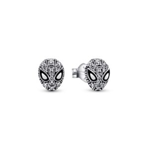 Brincos Pandora Marvel Spider-Man Homem Aranha Zirc Esmalte Preto 292354C01