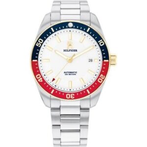 Relógio Tommy Hilfiger TT Automatic T. Aço Aro Azul/Verm/Dourado 1710551