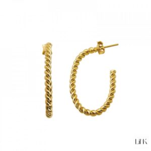 Brincos Link Dourado 1/2 Argola Torn 1LINK-1186E