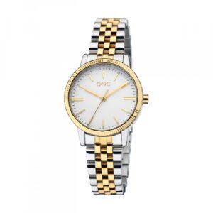 Relógio One Bicolor Splendora M. Branco Riscos OL9586BB42L