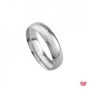 Aliança Passion Statement 1/2 Cana Martelada 6mm 1AL-FL0030