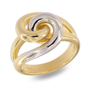 Anel Bicolor 2 Fios Entrelaçados Fortes Pol A145978/D