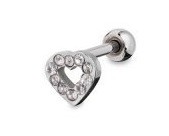 Brinco Anjewels Flat Piercing Coração Cristais AS.PF01C