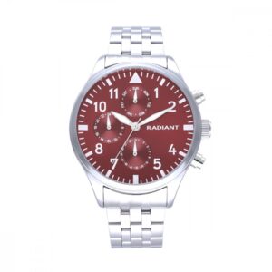 Relógio Radiant Caiman 43mm Multi Burgundy Dial SS Braz RA612708