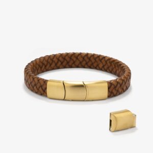 Pulseira Radiant Homem Trama Camel Dourado RH000292