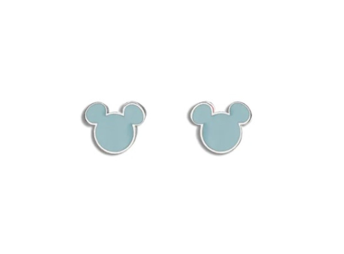 Brincos Disney Mickey Esmalte Azul MC100B9