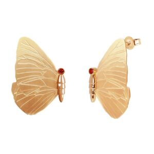Brincos Eugénio Campos Dourado Butterfly Zirconia Vermelha 114.A318.D.E.00