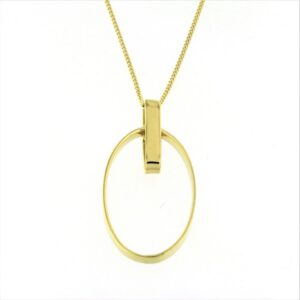 Colar Dourado Argola Oval e Contra Argola Vert A017760/D