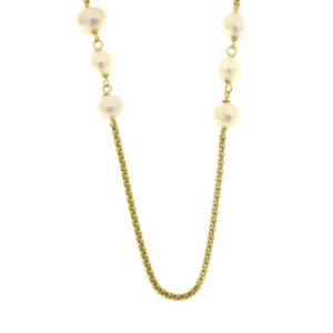 Colar Dourado 3 Perolas 2 Grupos Coreana/Muge/Kro A18210/D