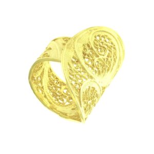 Anel Dourado Filigrana Caracol Gr Ajustável A144262