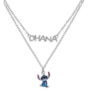 Colar Disney Duplo Stitch “Ohana” Esmalte AG055C3
