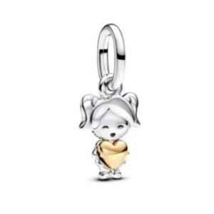 Berloque Pandora Shine Girl Heart 14k Glpltd Dangle 763601C00