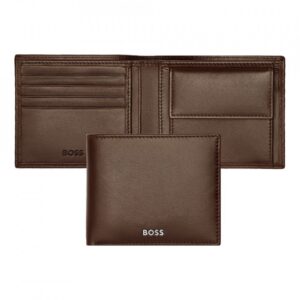 Carteira Hugo Boss 4 Cartões Porta-Moedas Smooth Brown  HLM403Y