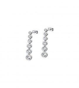 Brincos Lotus Longos P.Br Solitário Encaste Exp LP1915-4/1