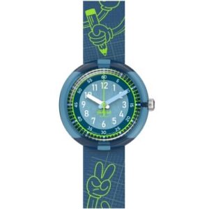 Relógio Flik Flak Code Talk azul ZFPNP174