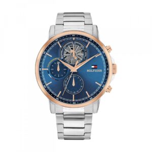 Relógio Tommy Hilfiger Stewart TT M. Azul Aro Rose Gold 1710734