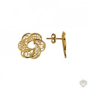 Brincos Saudade Filigrana Dourado Milagre das Rosas 1B6-FL0411