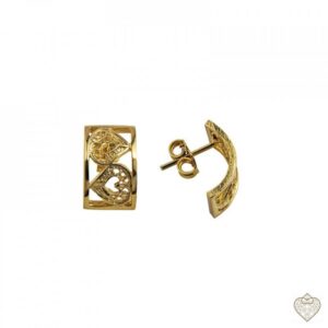 Brincos Saudade Filigrana Dourado Coração 1/2 Argola Torn 1B7-FL0435
