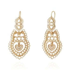 Brincos Saudade Dourado Rainha Coração nº4 ? 1B7-FL0480.4