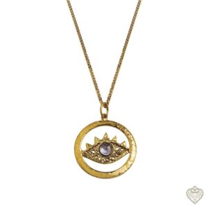 Colar Saudade Dourado Filigrana Olho Turco 1CL-FL0444