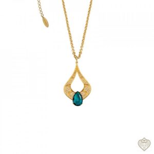 Colar Saudade Filigrana Dourado Lagoa Verde 1CM-111012