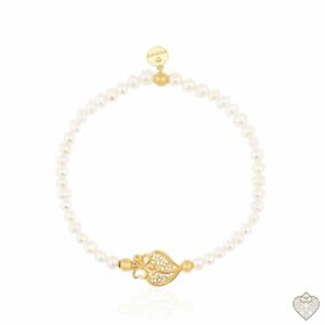 Pulseira Saudade Filigrana Dourado 1 Coração Viana Perolas 1PS-FL0470B