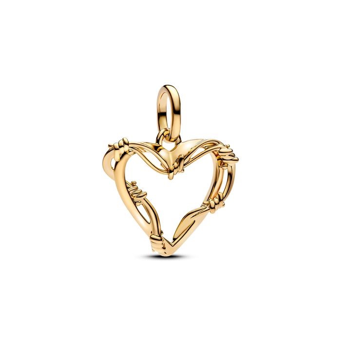 Berloque Pandora Barb Wire 14k Goldpltd Heart Medallion 762526C00