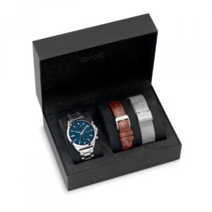 Box One Authentic Blue Men Relógio+2Braceletes OG8357IC52B