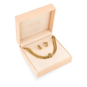Box One Dourado Colar+Brincos Stella OJSET15G